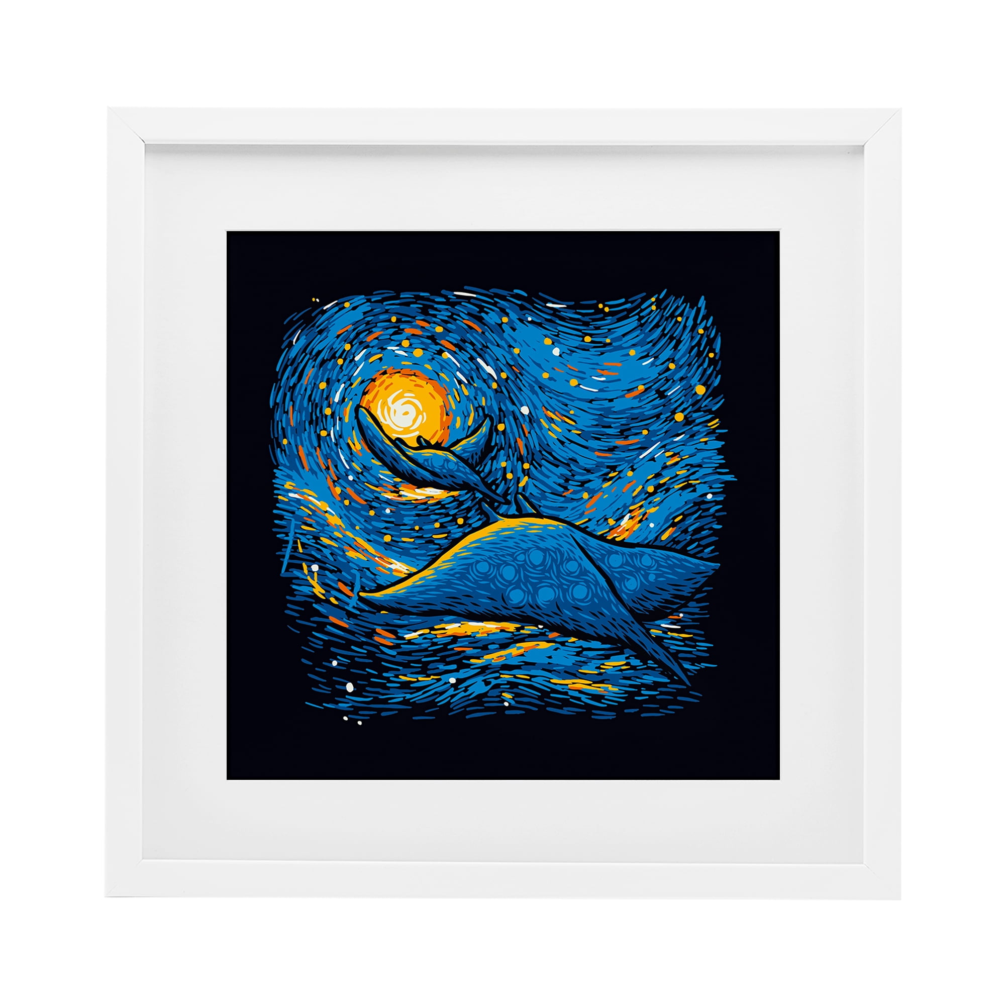 Stupell Industries Impressionist Manta Rays White Framed Print Under Glass, design by Tobe Fonseca
