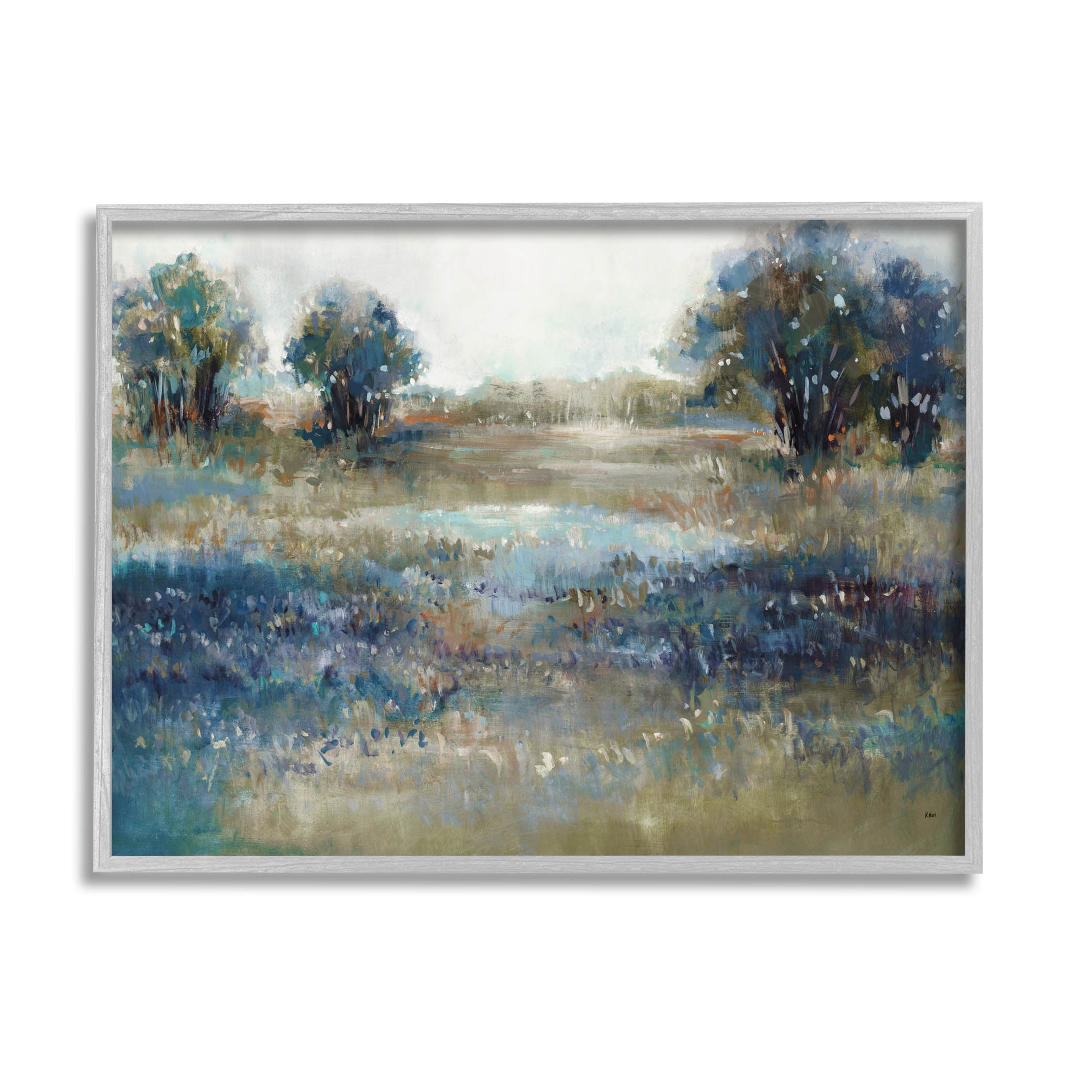 Stupell Industries Impressionist Nature Composition Painting Gray Framed Art Print Wall Art, Design by K. Nari