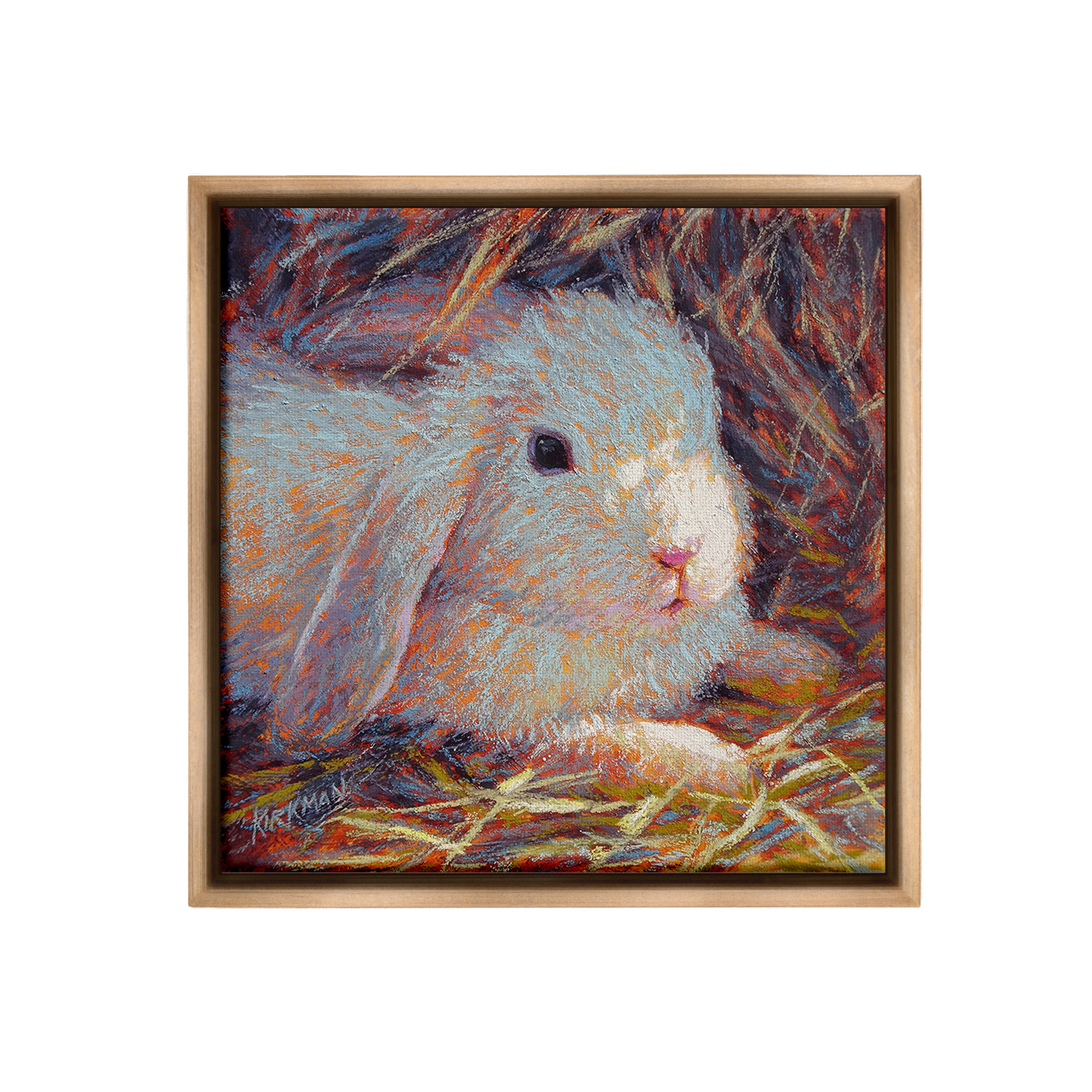 Stupell Industries Impressionist Rabbit Painting Animals & Insects Painting Brown Floater Framed Canvas Art Print Wall Art, 25 x 25