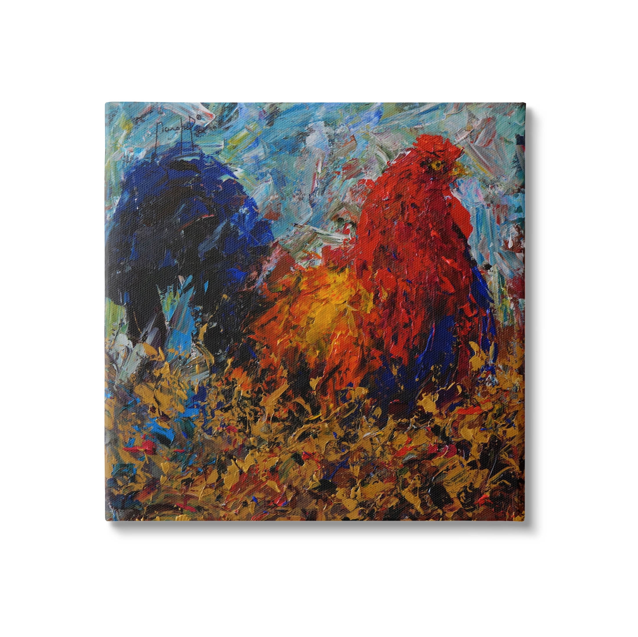 Stupell Industries Impressionist Rooster Modern Portrait Painting Gallery Wrapped Canvas Print Wall Art, Design by Joseph Marshal Foster