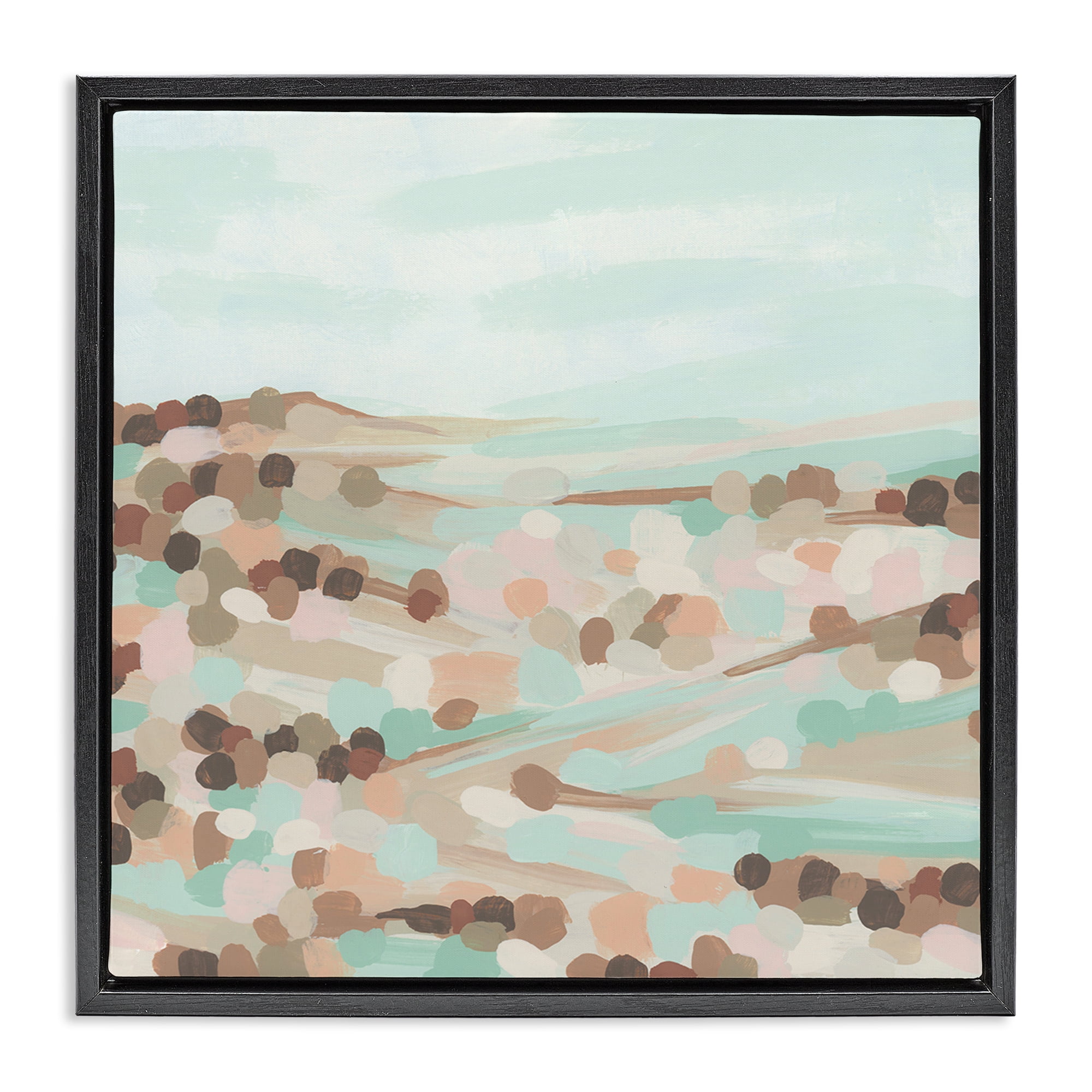 Stupell Industries Impressionist Rural Landscape Landscape Painting Black Floater Framed Canvas Art Print Wall Art, 18 x 18