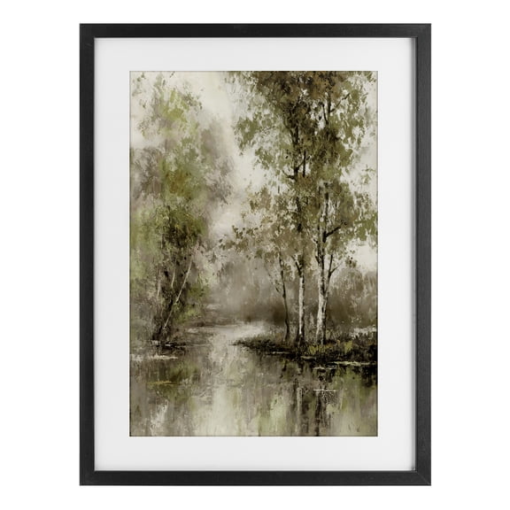 Stupell Industries Impressionist Spring Forest Black Framed Print Under Glass design by T.C. Chiu, 20 x 14
