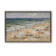 thumbnail image 1 of Stupell Industries Modern Impressionist Summer Beach Day Brown Floating Frame Canvas Art, 31 x 21, by Jacky Ngan, 1 of 8