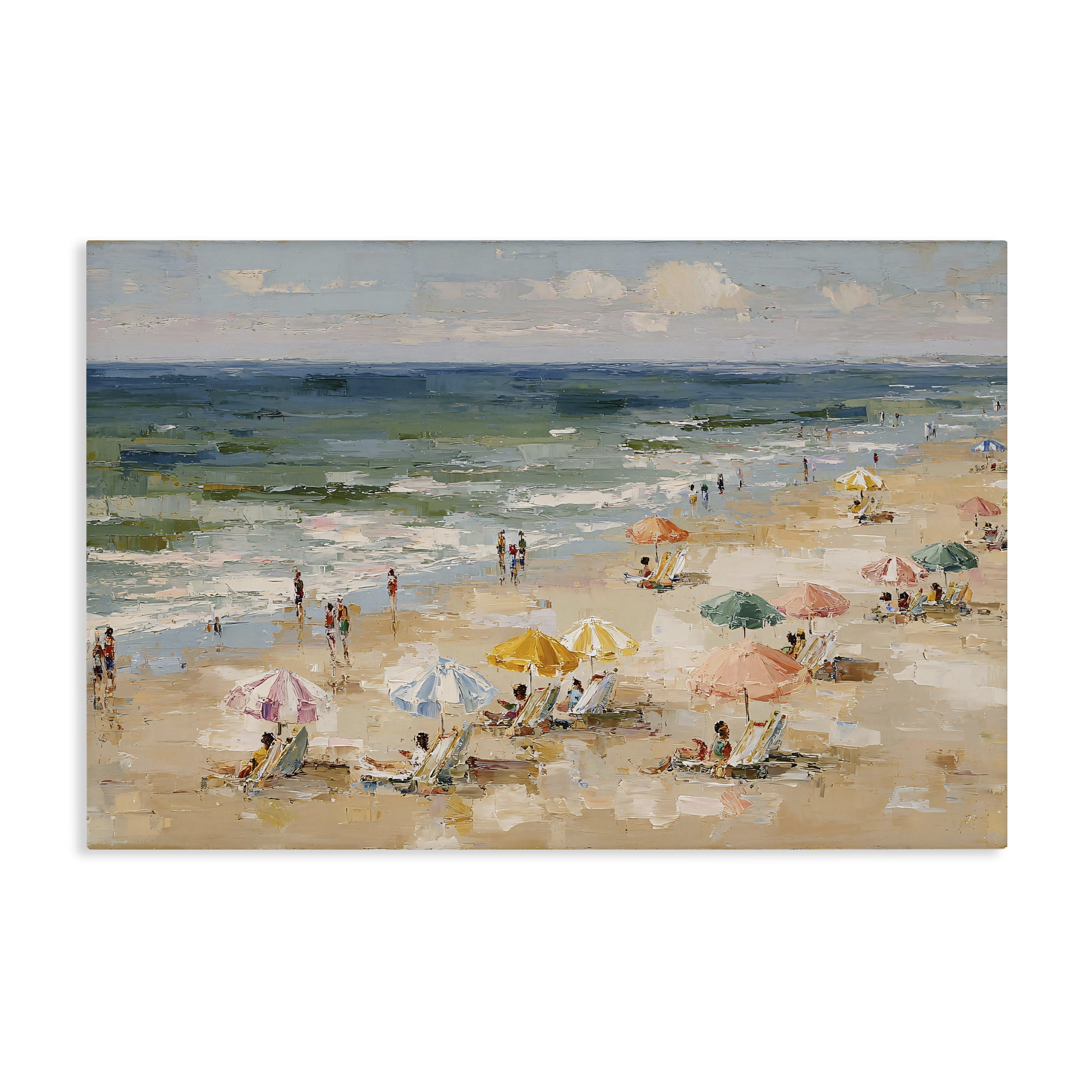 Stupell Industries Impressionist Summer Beach Day Canvas Wall Art, design by Jacky Ngan