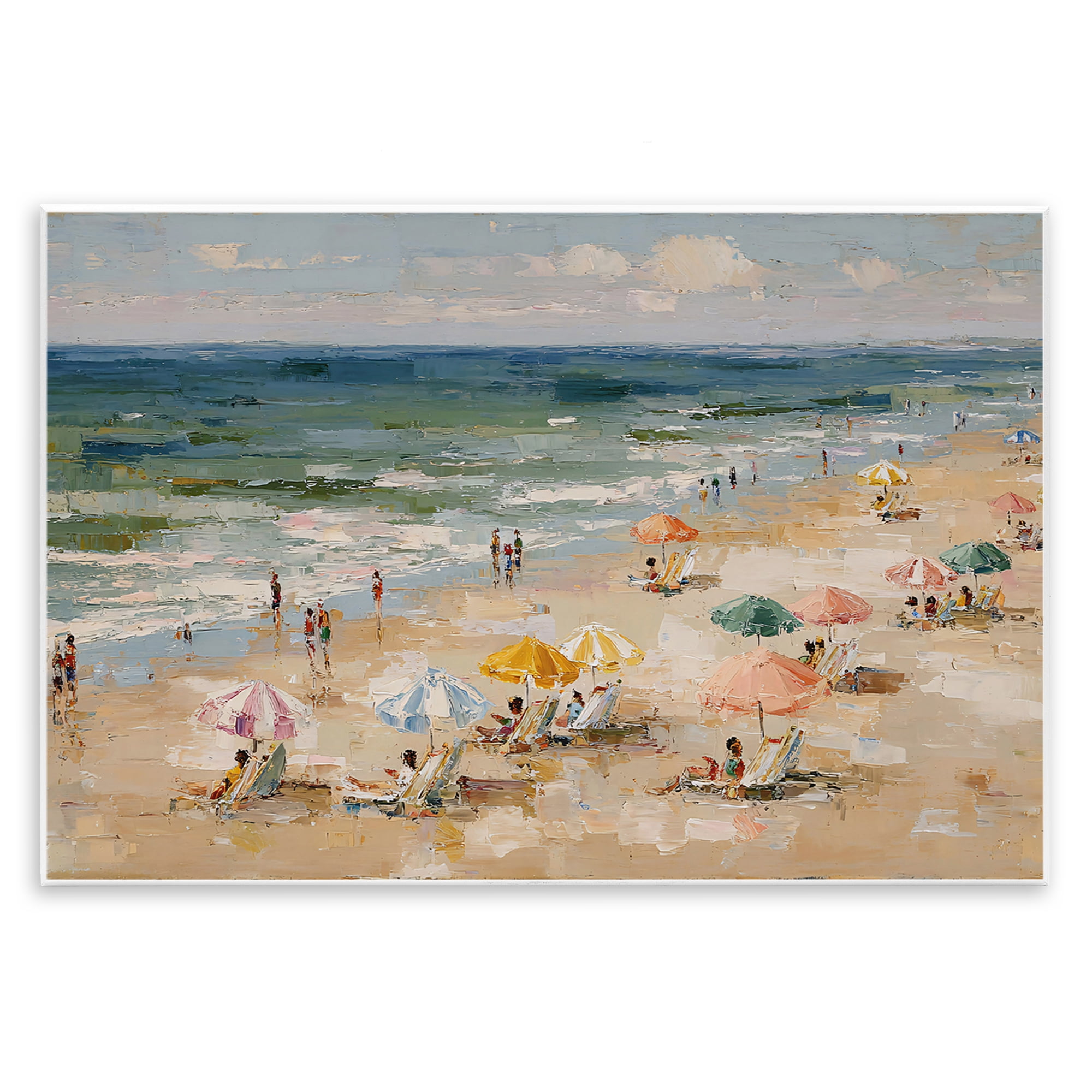 Stupell Industries Impressionist Summer Beach Day Wall Plaque Art, design by Jacky Ngan