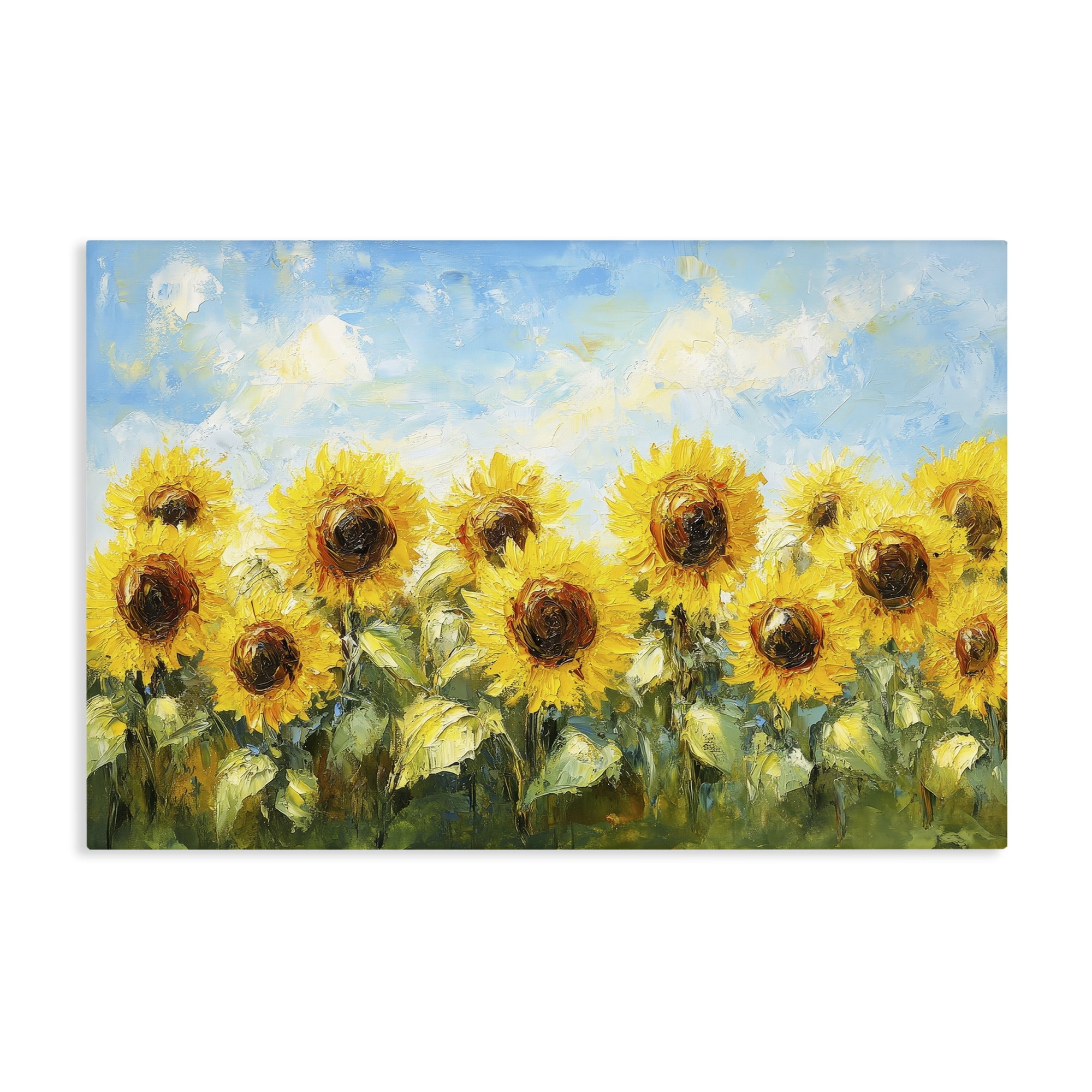 Stupell Industries Impressionist Sunflowers Horizon Canvas Wall Art, design by Petal Prints Design