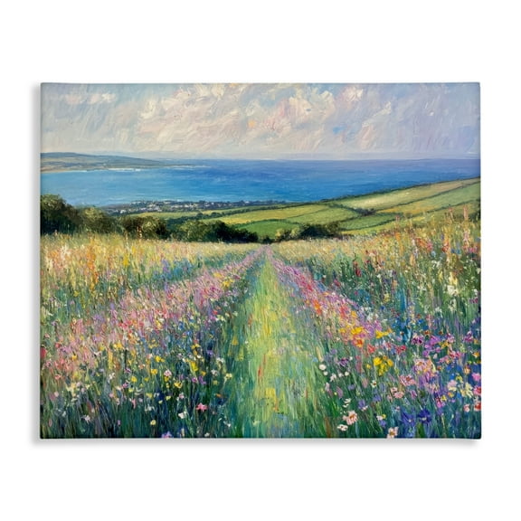 Stupell Industries Impressionist Wildflower Hills Canvas Wall Art design by Petal Prints Design, 24 x 30