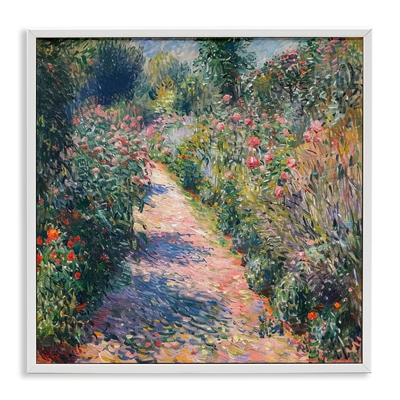 Stupell Industries Impressionist Wildflower Path White Framed Giclee Art design by LSR Creative Studio, 12 x 12