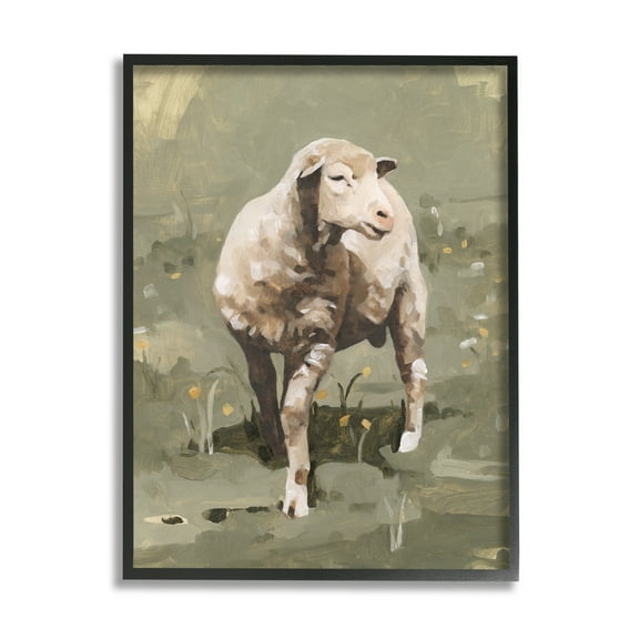 Stupell Industries Impressionistic Spring Sheep Grazing Grassy Farm Field, 11 x 14, Designed by Emma Caroline