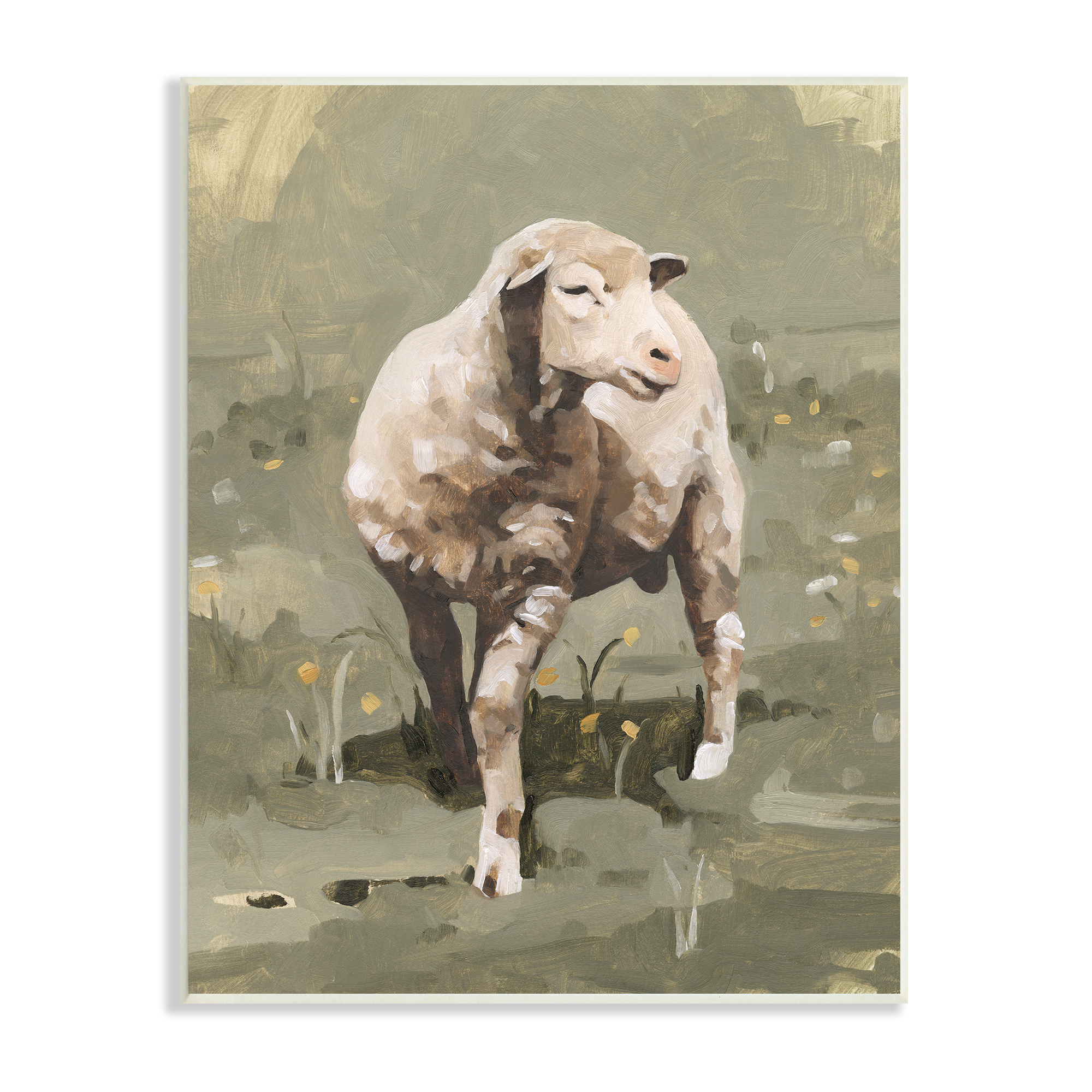 Stupell Industries Impressionistic Spring Sheep Grazing Grassy Farm Field, 13 x 19, Designed by Emma Caroline