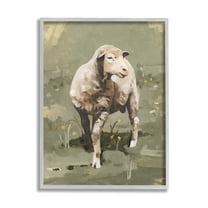 Stupell Industries Impressionistic Spring Sheep Grazing Grassy Farm Field, 16 x 20, Designed by Emma Caroline