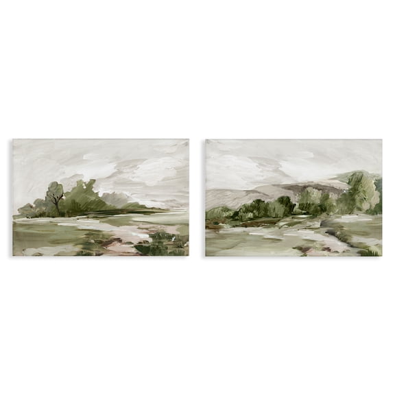Stupell Industries Impressions of Country Hills Landscape & Nature Painting Wrapped Canvas Art Print Wall Art, 30 x 20, Set of 2