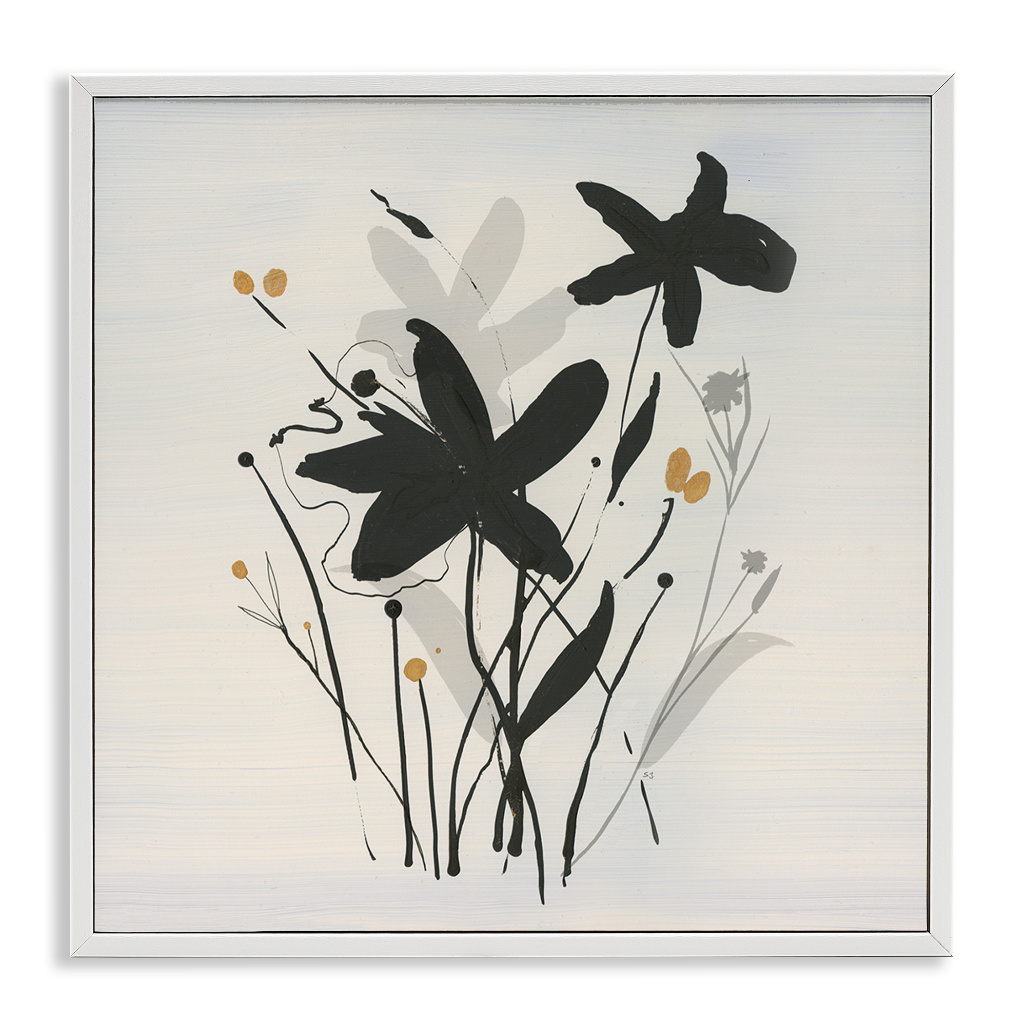Stupell Industries Impressions of Flowers Plants & Flowers Painting White Framed Art Print Wall Art, 24 x 24