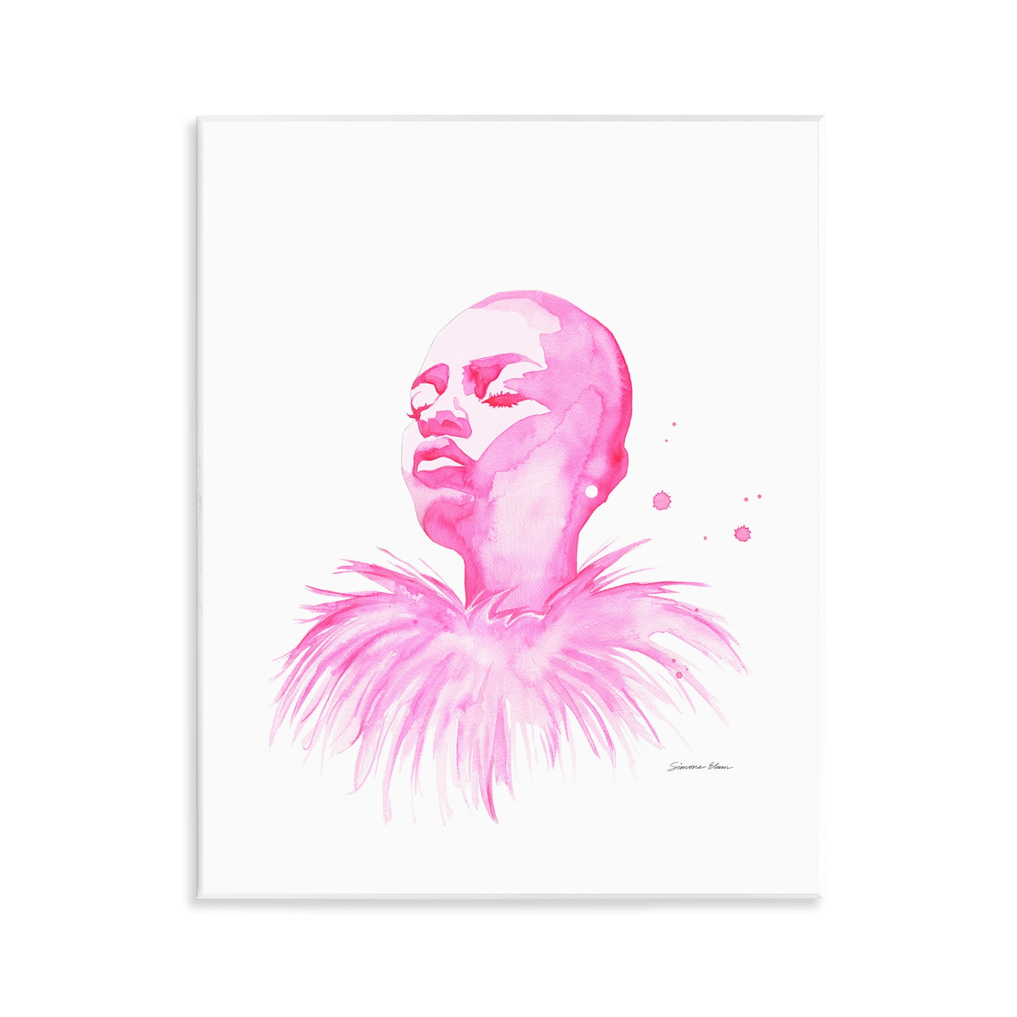 Stupell Industries In A Pink Mood Portrait Wall Plaque Art, design by Simone Elum