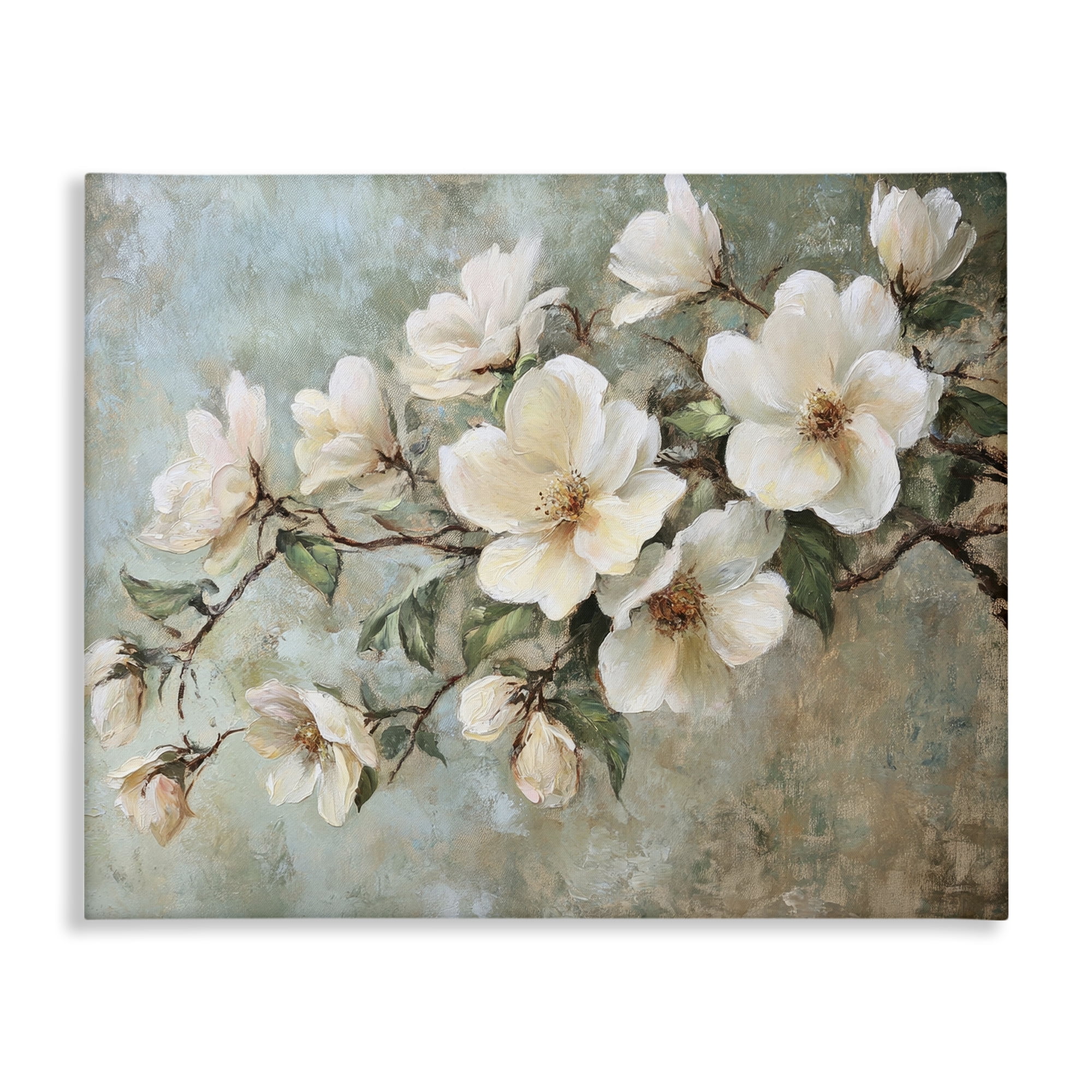 Stupell Industries In Bloom Flower Branch Plants & Flowers Painting Wrapped Canvas Art Print Wall Art, 30 x 24
