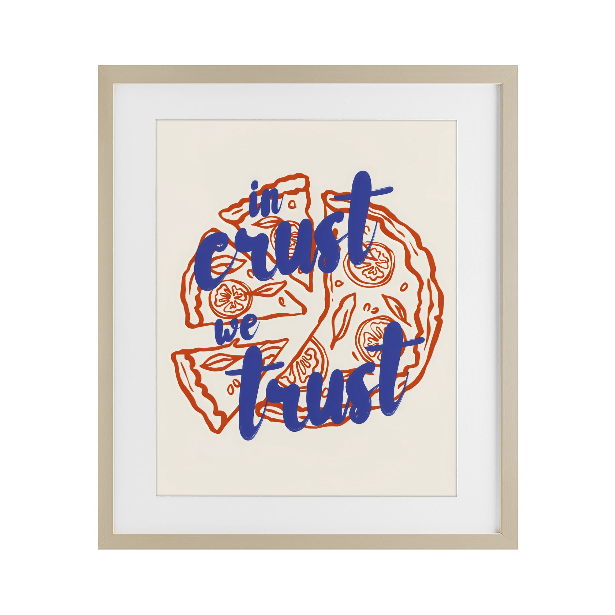 Stupell Industries In Crust We Trust Pizza Birch Framed Print Under Glass, design by The Prints Vibe