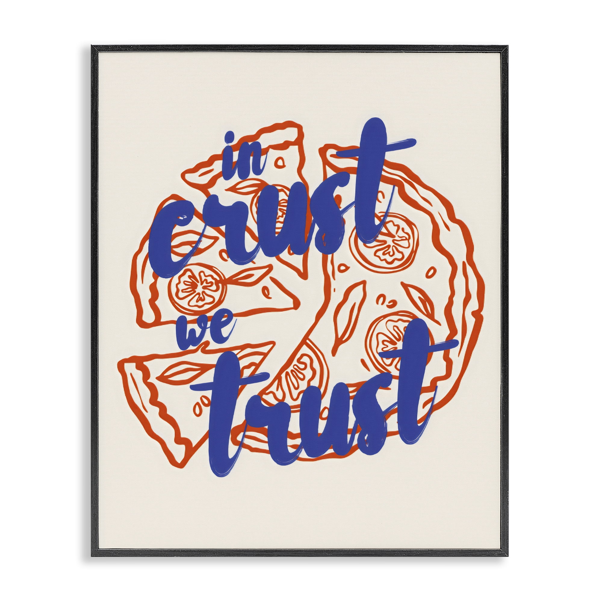 Stupell Industries In Crust We Trust Pizza Black Framed Giclee Art, design by The Prints Vibe