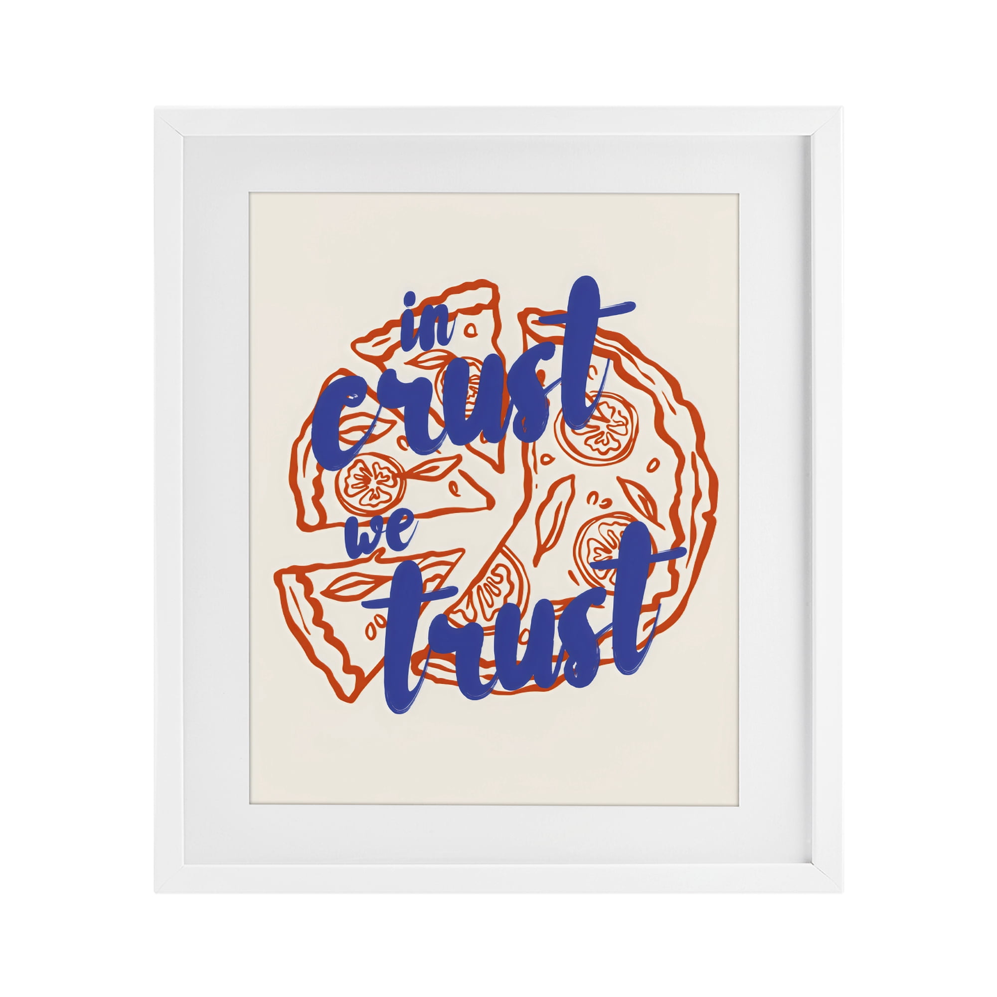 Stupell Industries In Crust We Trust Pizza White Framed Print Under Glass, design by The Prints Vibe