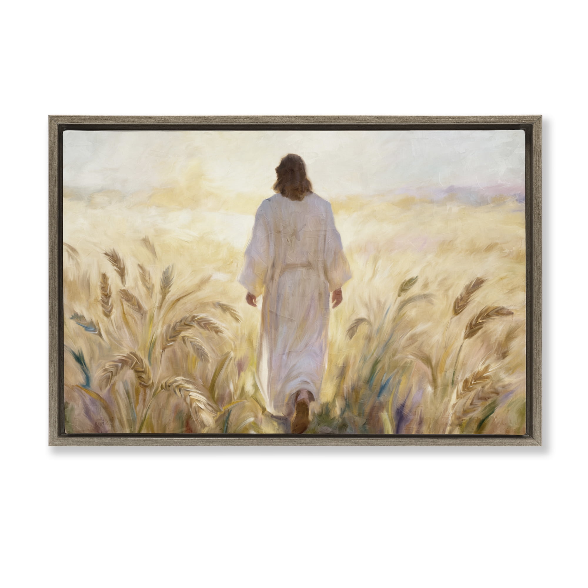 Stupell Industries In His Steps Walking Faithfully Brown Framed Floater Canvas Wall Art, design by Kim Allen