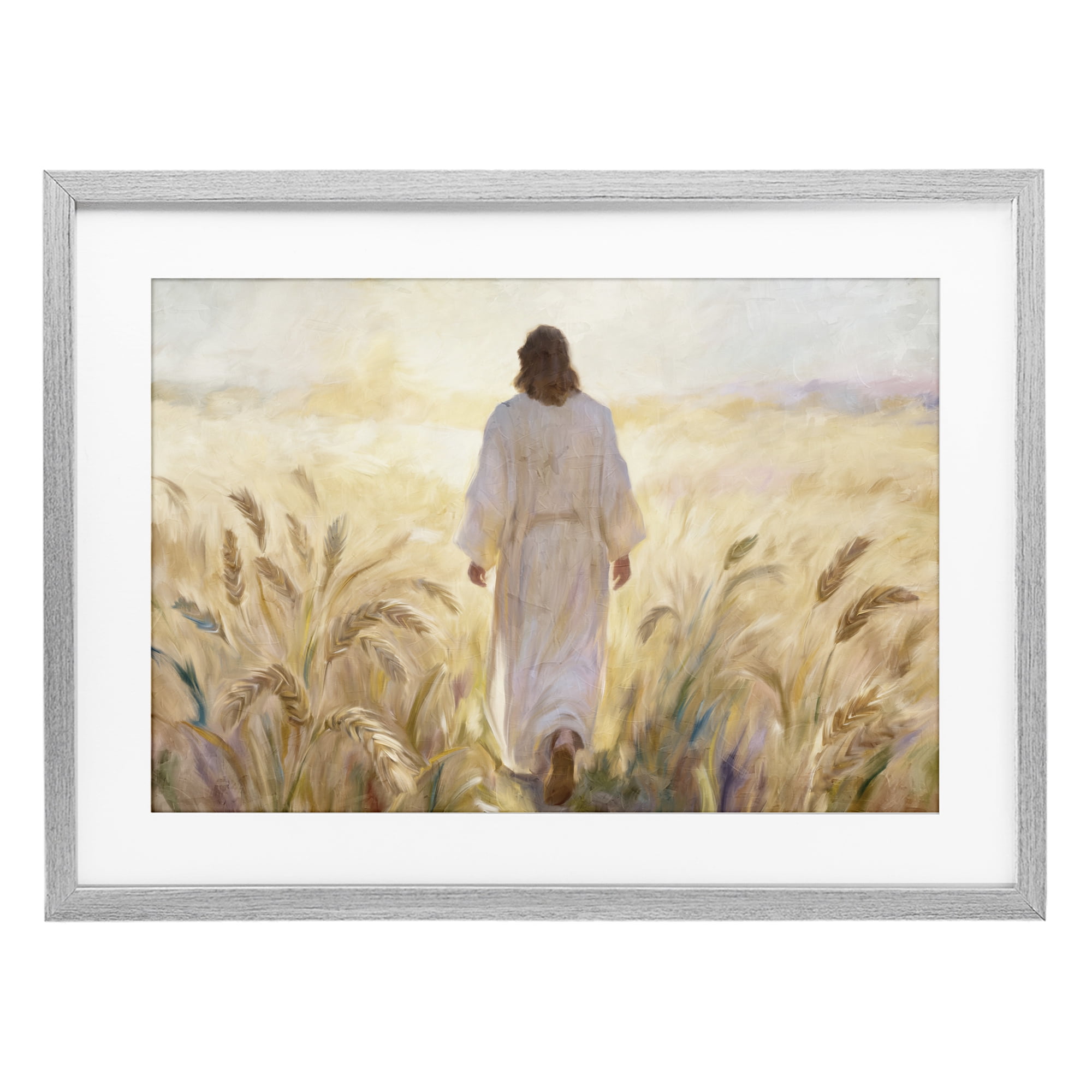 Stupell Industries In His Steps Walking Faithfully Gray Framed Print Under Glass, design by Kim Allen