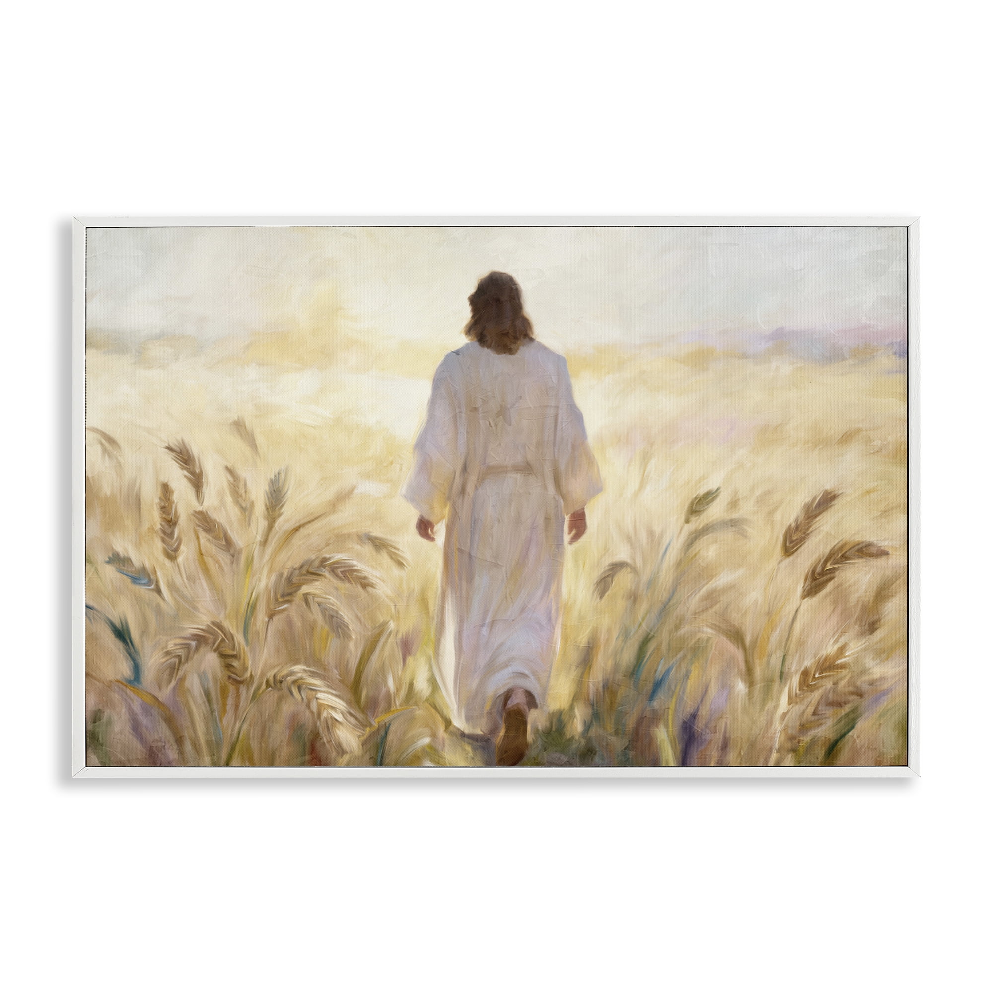 Stupell Industries In His Steps Walking Faithfully White Framed Giclee Art, design by Kim Allen