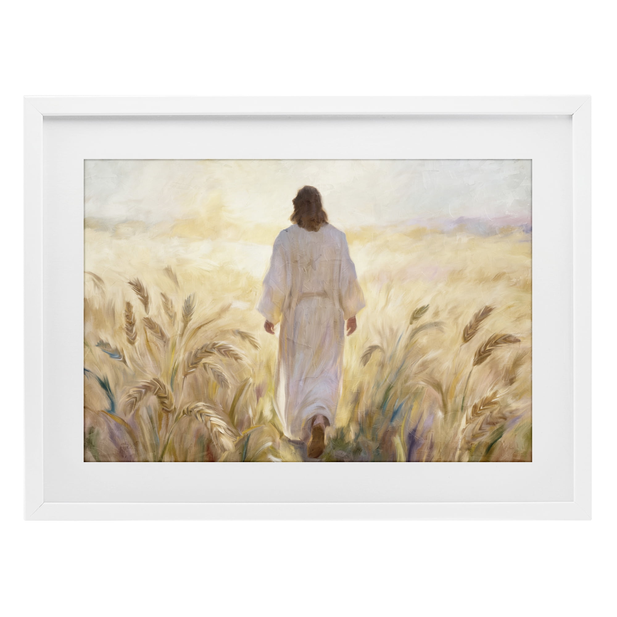 Stupell Industries In His Steps Walking Faithfully White Framed Print Under Glass, design by Kim Allen