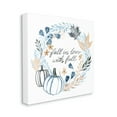 thumbnail image 1 of Stupell Industries In Love with Fall Blue Autumn Foliage Wreath Inspirational Painting Gallery Wrapped Canvas Print Wall Art, 24 x 24, 1 of 6
