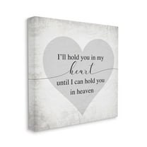Stupell Industries In My Heart Until Heaven Distressed White Grey Design by Daphne Polselli, 24" x 24"