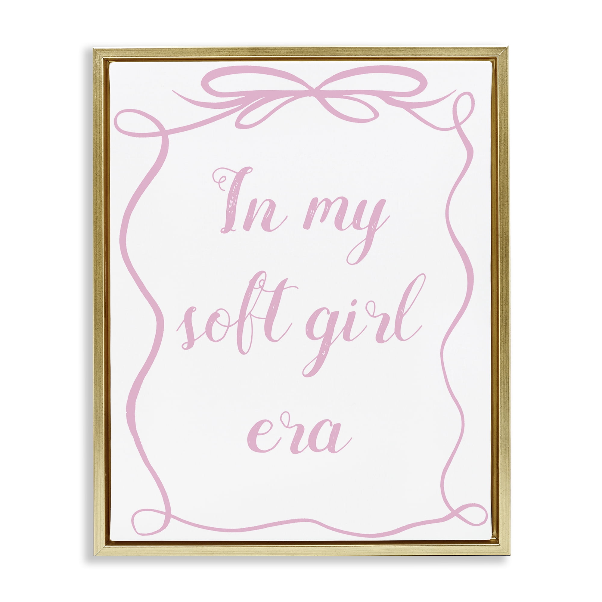 Stupell Industries In My Soft Girl Era Gold Framed Floater Canvas Wall Art, design by Lucille Price