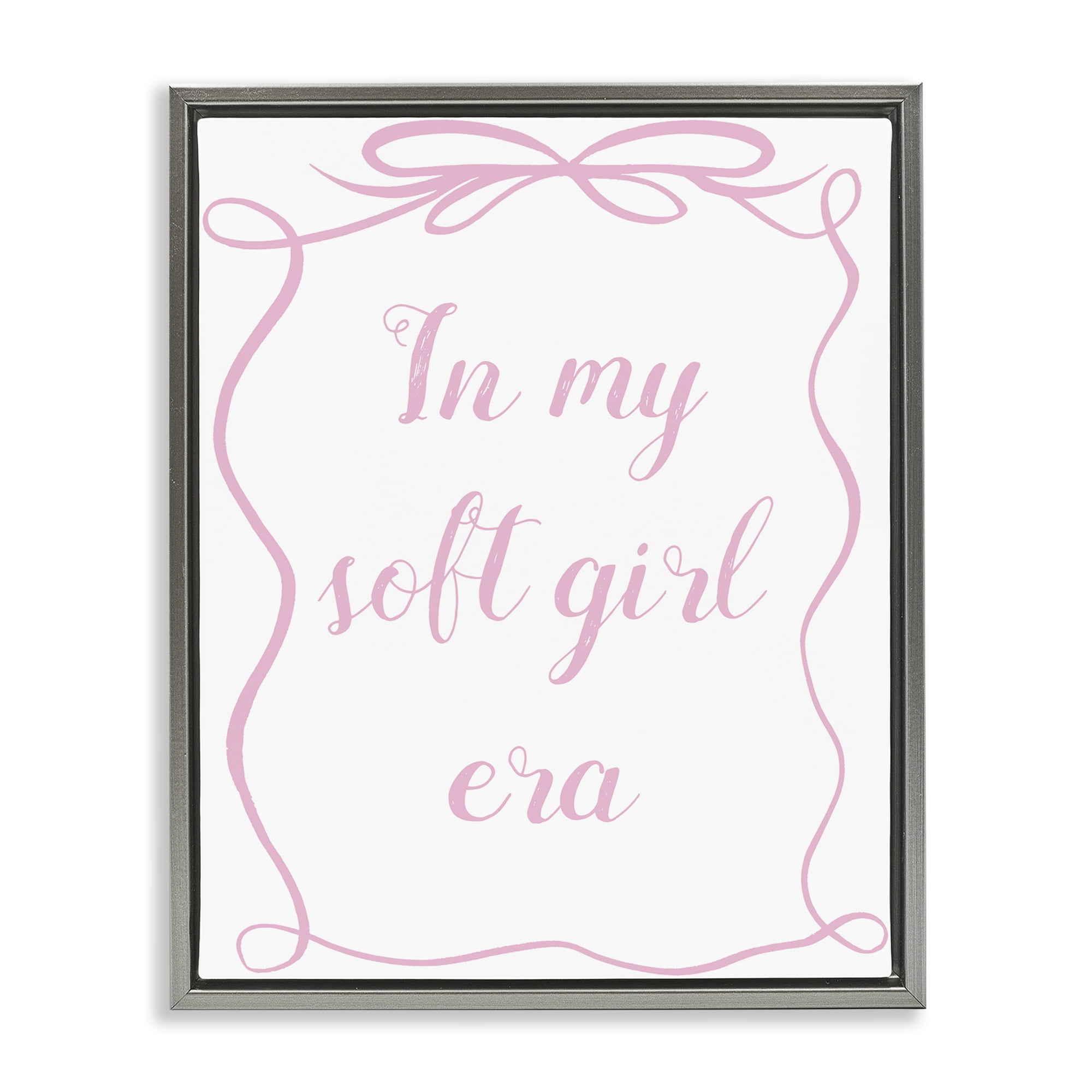 Stupell Industries In My Soft Girl Era Gray Framed Floater Canvas Wall Art, design by Lucille Price