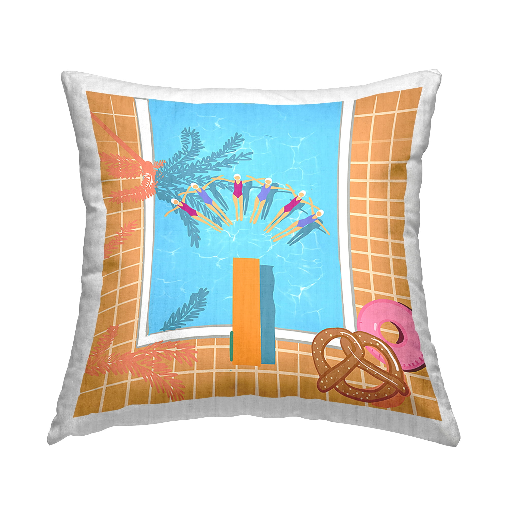 Stupell Industries In Sync Pool Swimmers Decorative Printed Throw Pillow Design by Ashley Singleton.