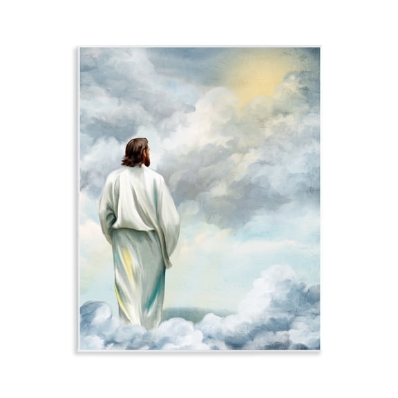 Stupell Industries In The Clouds Religious Figure Spiritual Painting Unframed Art Print Wall Art, 11 x 14