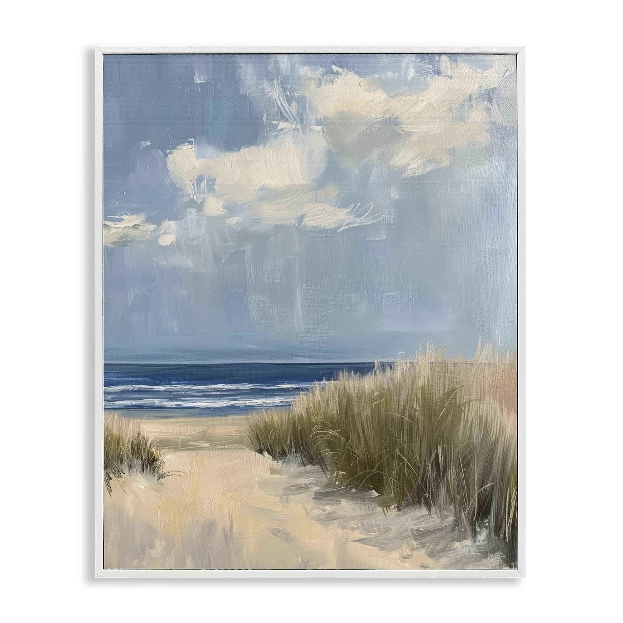 Stupell Industries In The Dunes By The Sea White Framed Giclee Art, design by Petal Prints Design