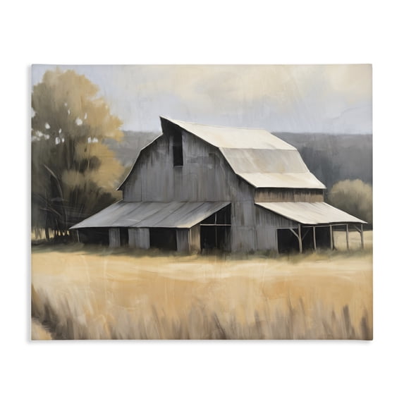 Stupell Industries Farmhouse In The Field Farm Structure Canvas Art, 20 x 16, by Kim Allen