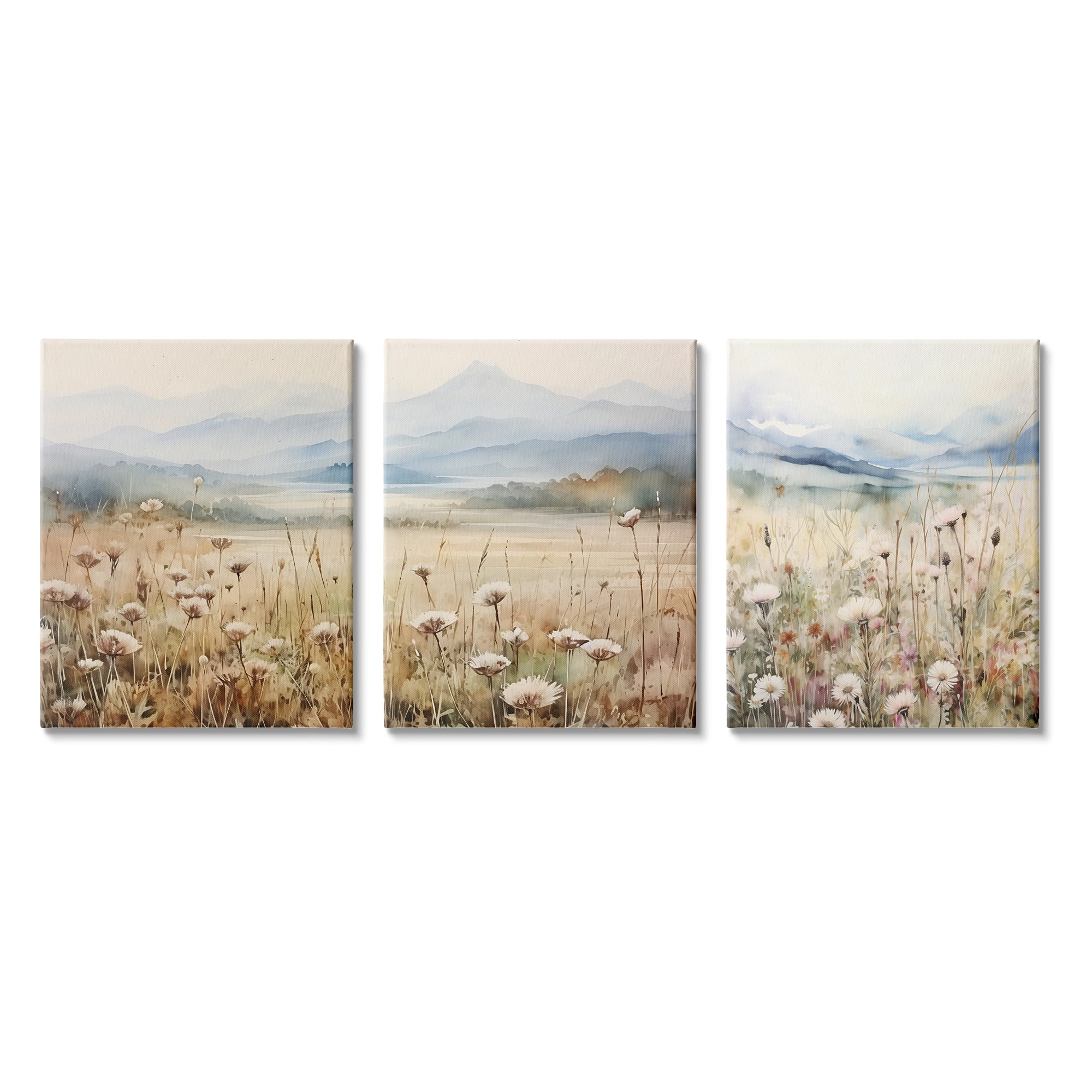 Pastel Floral Landscape Canvas Wall Art Set, 16 x 20