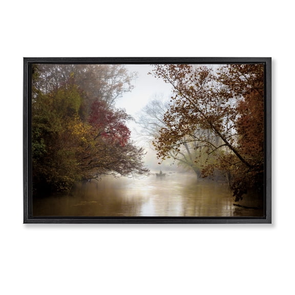 Stupell Industries In The Mist Of Autumn Black Framed Floater Canvas Wall Art design by Celebrate Life Gallery, 17 x 25