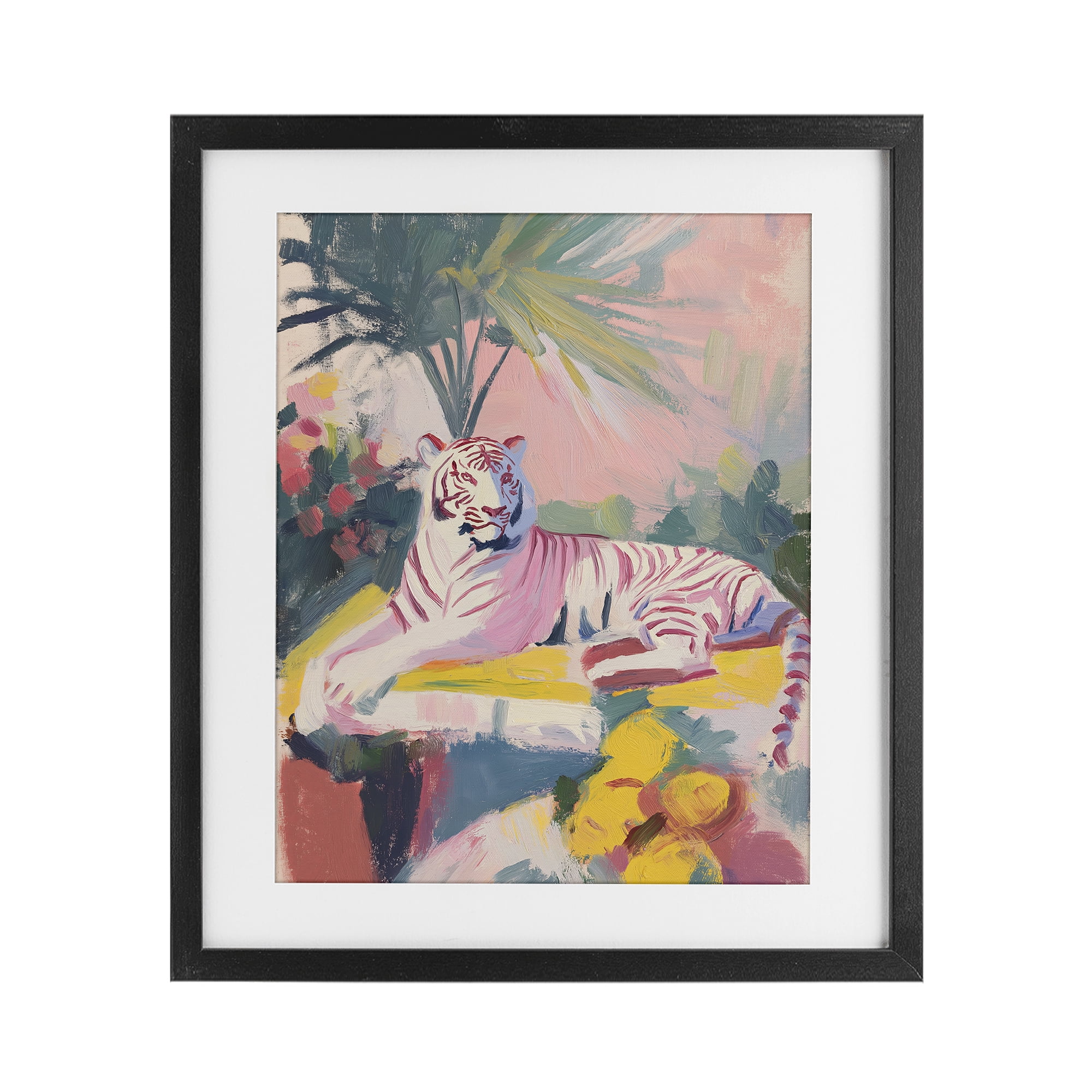 Stupell Industries In The Quiet Shade Tiger Black Framed Print Under Glass, design by Svetlana Aleynikova
