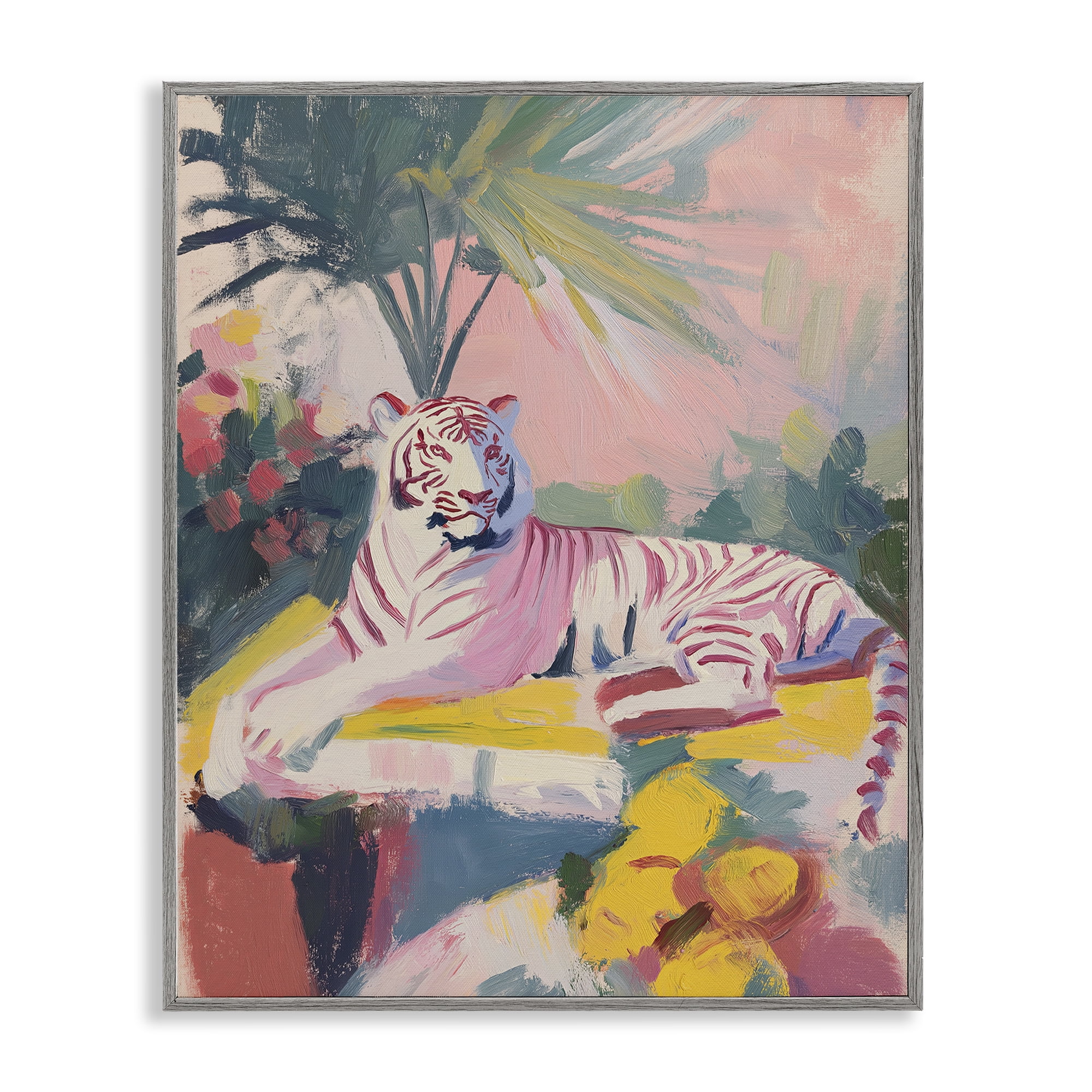 Stupell Industries In The Quiet Shade Tiger Gray Framed Giclee Art, design by Svetlana Aleynikova