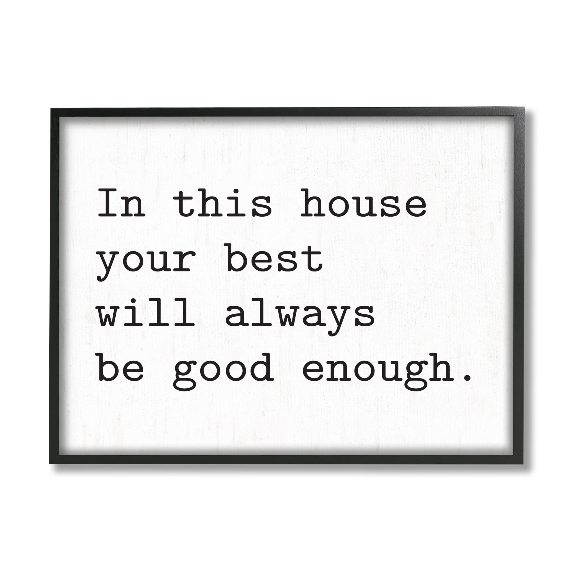 Stupell Industries In This House Encouraging Family Quote Sign Graphic Art Black Framed Art Print Wall Art, Design by Lettered and Lined