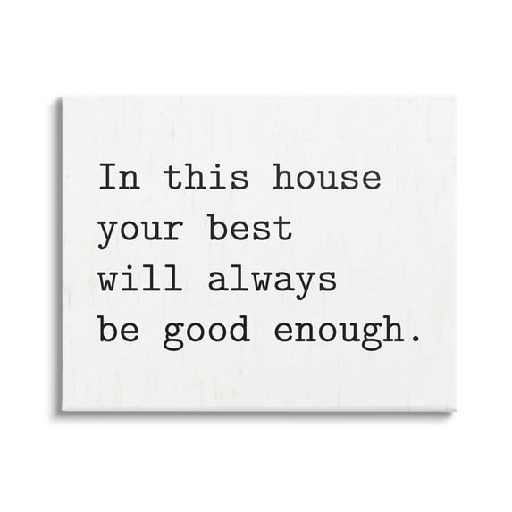 Stupell Industries In This House Encouraging Family Quote Sign Graphic Art Gallery Wrapped Canvas Print Wall Art, Design by Lettered and Lined