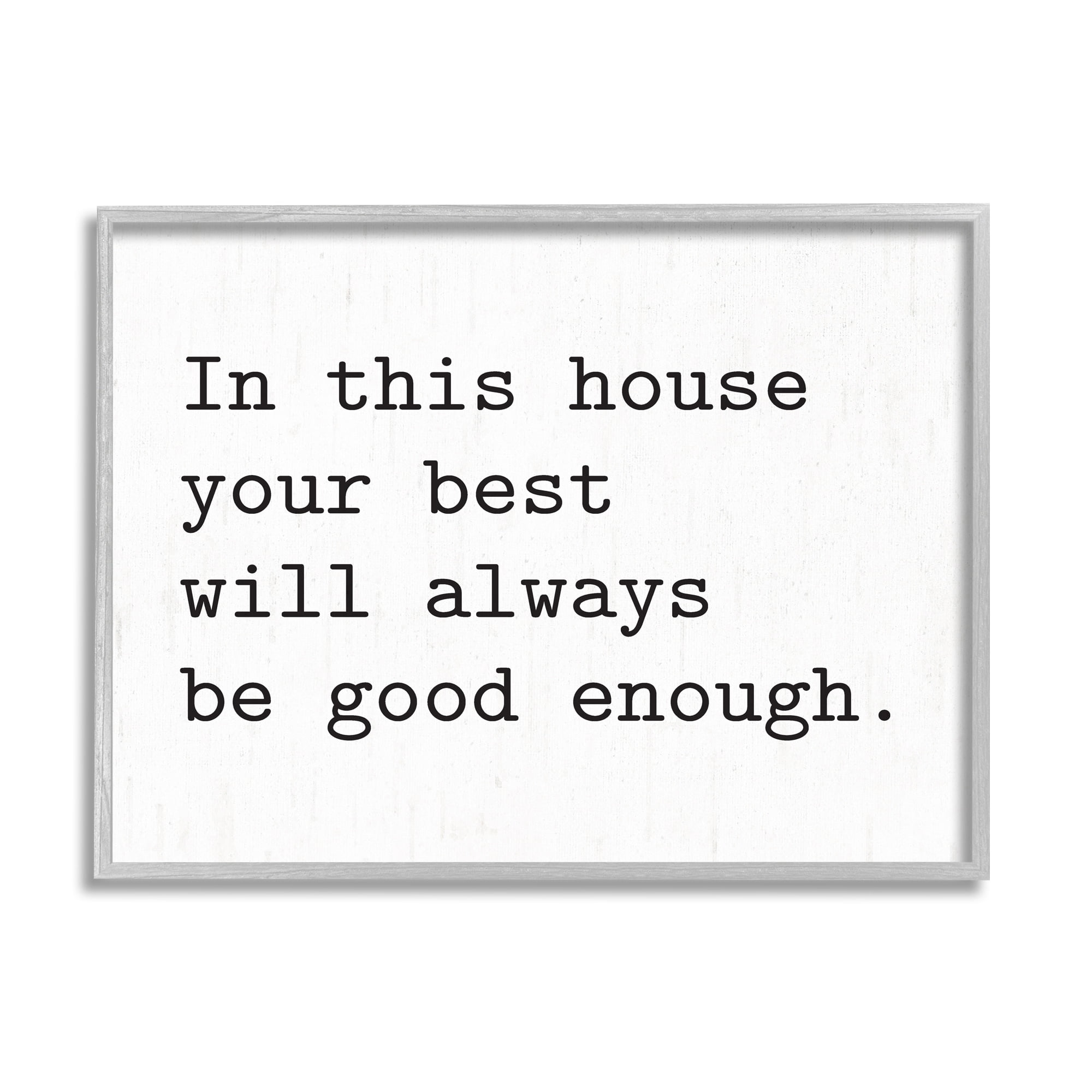 Stupell Industries In This House Encouraging Family Quote Sign Graphic Art Gray Framed Art Print Wall Art, Design by Lettered and Lined