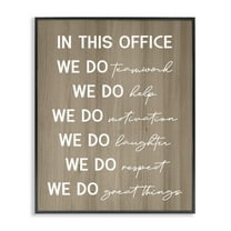 Stupell Industries In This Office Motivational Text & Numbers Painting Black Framed Art Print Wall Art, 11 x 14