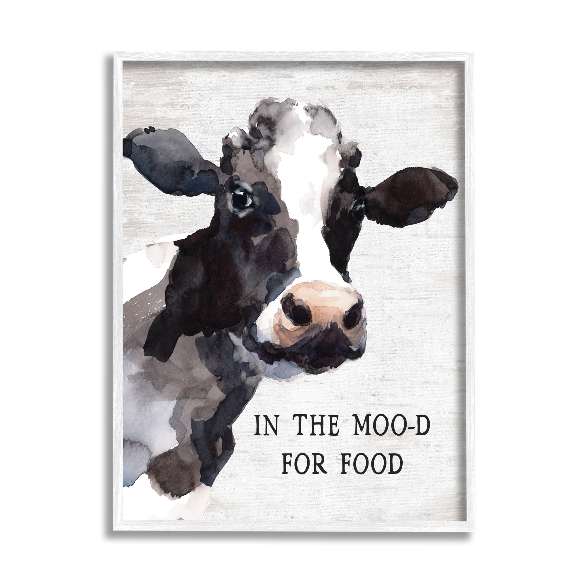 Stupell Industries In the Moo-d For Food Funny Kitchen Cow, 24 x 30, Design by Lettered and Lined