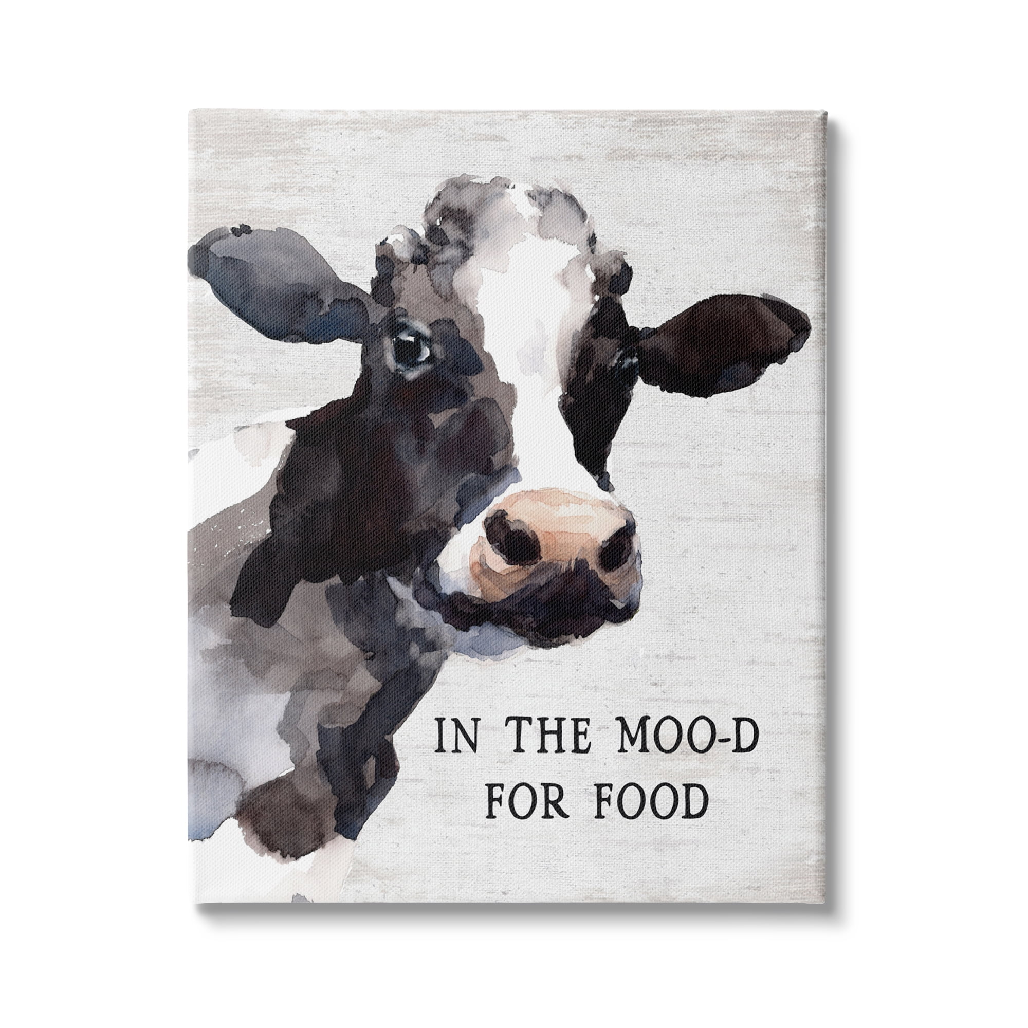 Stupell Industries In the Moo-d For Food Funny Kitchen Cow, 30 x 40, Design by Lettered and Lined