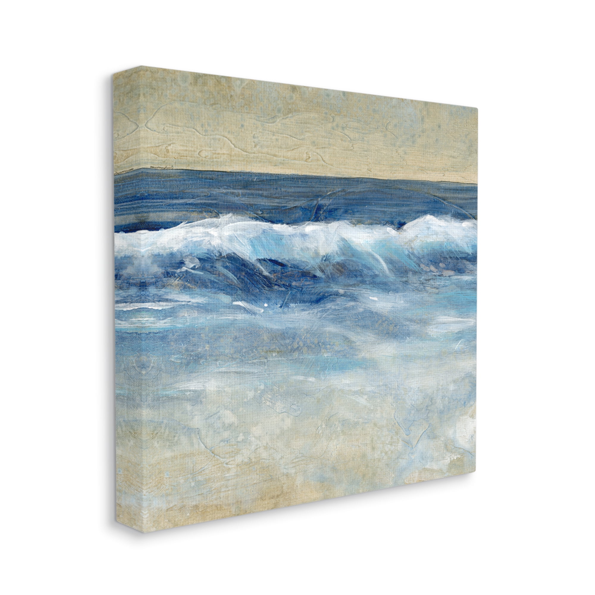 Stupell Industries Incoming Beach Tide Contemporary Soft Whitecaps Nature Painting Gallery Wrapped Canvas Print Wall Art, 36 x 36