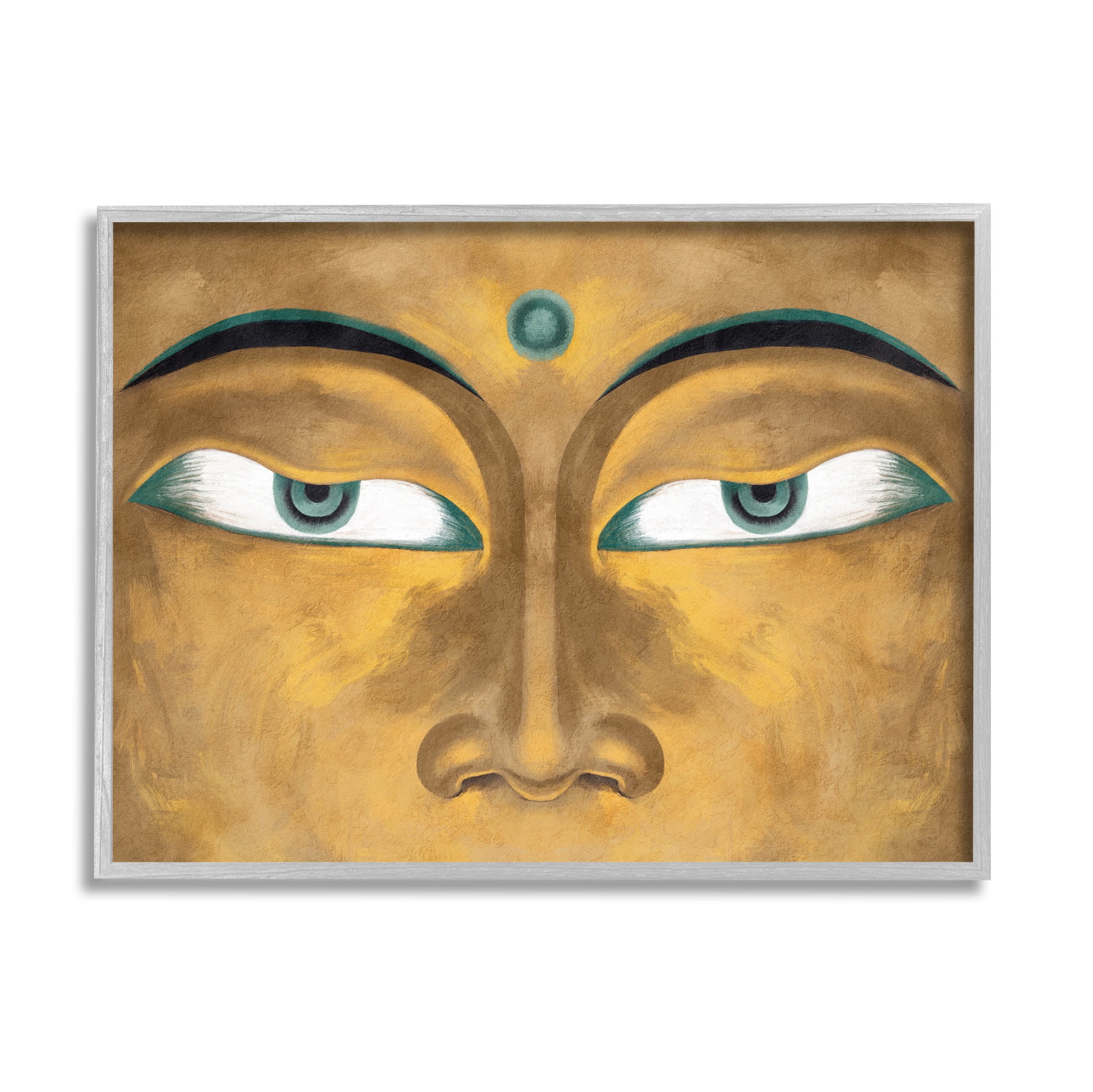 Stupell Industries Indian Bindi Close Up Portrait Graphic Art Gray Framed Art Print Wall Art, Design by Lil' Rue
