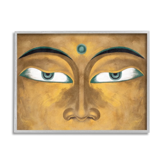 Stupell Industries Indian Bindi Close Up Portrait Graphic Art Gray Framed Art Print Wall Art, Design by Lil' Rue