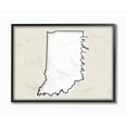 thumbnail image 1 of Stupell Industries Indiana Home State Map Neutral Print Design Framed Giclee Texturized Art by Daphne Polselli, 1 of 2