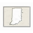 thumbnail image 1 of Stupell Industries Indiana Home State Map Neutral Print Design Gray Farmhouse Rustic Framed Giclee Texturized Art by Daphne Polselli, 1 of 2