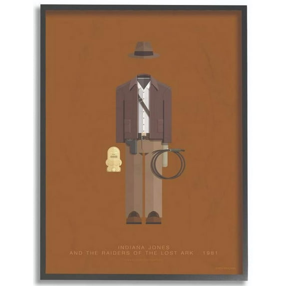 Stupell Industries Indiana Jones Famous People Characters Fashion Design Framed Wall Art by Fred Birchal